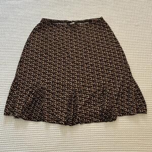 Briggs New York Brown and Black Geometric Patterned Knee Length Skirt Size 1XL